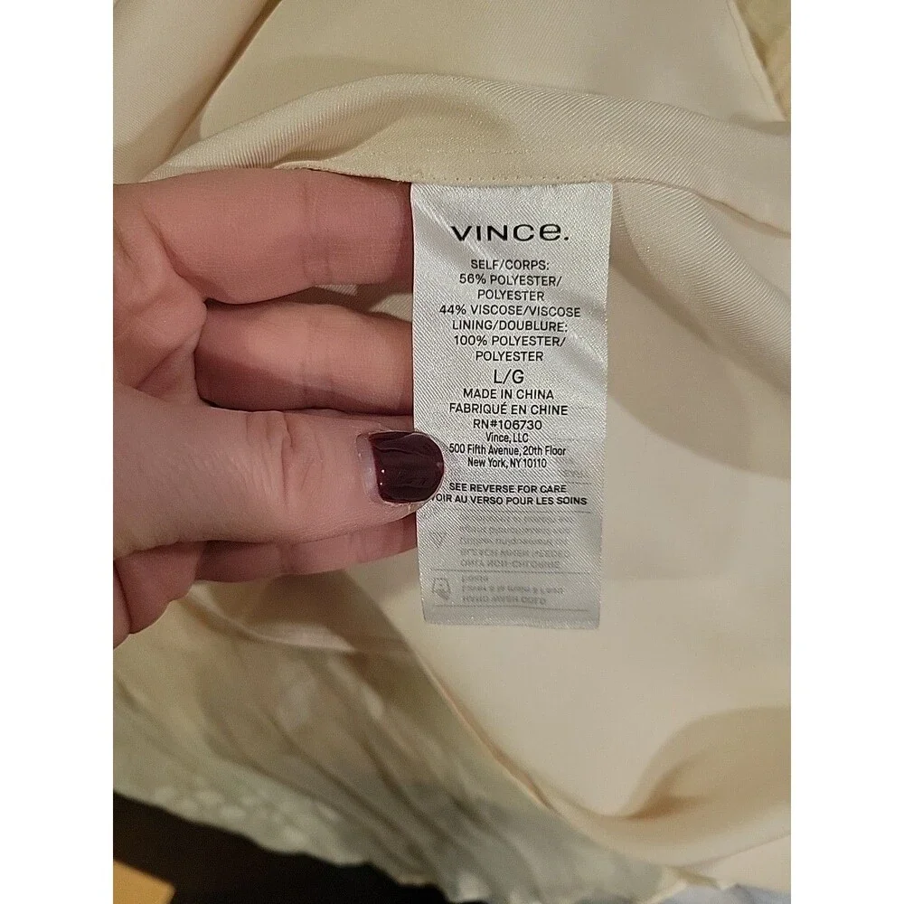 Vince Top Burnout Camisole In Peach Cream Pleated Coquette Modern Floral L - Picture 7 of 7